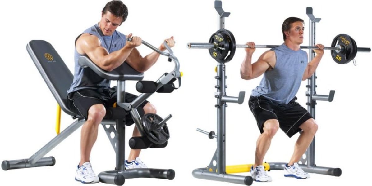 Amazon.com: Gold's Gym XRS 20 Olympic Workout Bench and Squat Rack(Bar and weights NOT Included) : Home Improvement