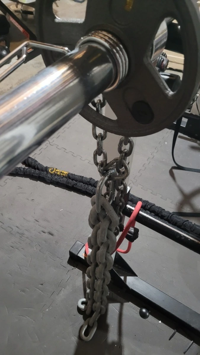 Chains, weight plates, and then the clip