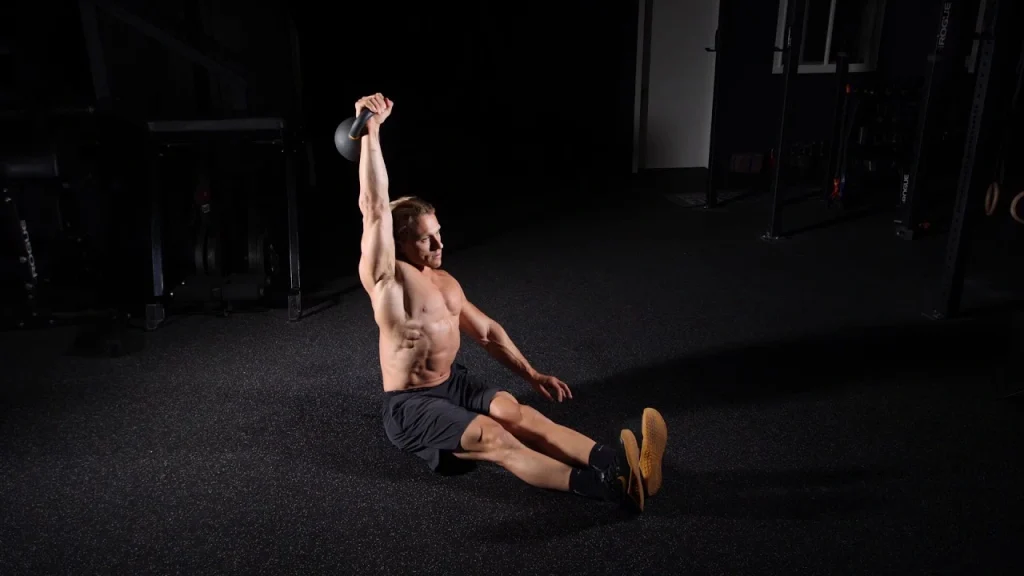 A one armed - or unilateral - kettlebell Z press